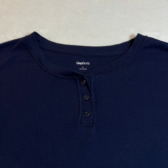 Gap Body Quarter Button Henley Top Size Large Relax Loungewear Casual Pajamas - Picture 3 of 8